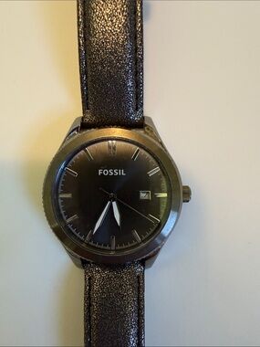 Fossil Black Dial with Black Shimmer Strap Watch